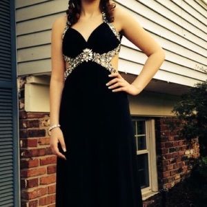 Black Beaded Prom Dress